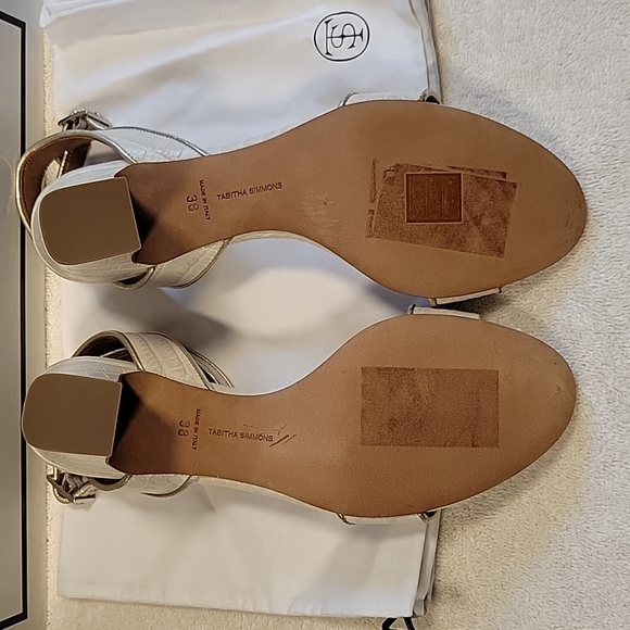 Tabitha Simmons Leticia Embossed Croc heel sandals, NIB - Picture 8 of 11